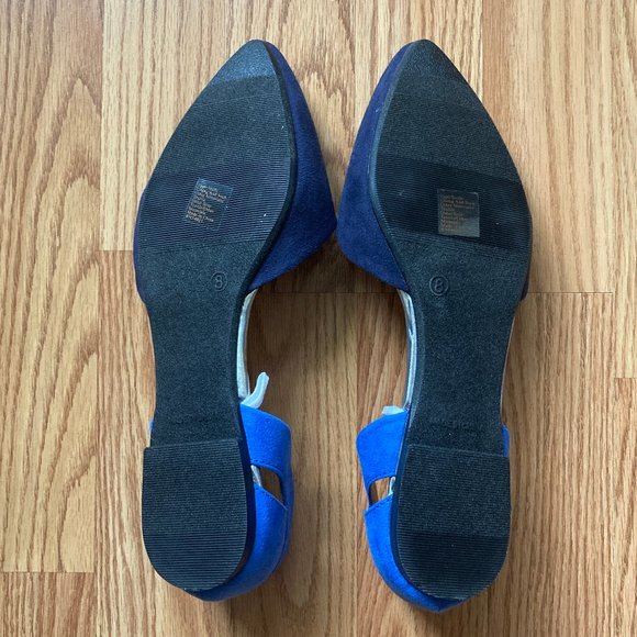 Brand New Women's GAP Two Toned Blue Suede D'orsay Flats Size 8 - Picture 8 of 9